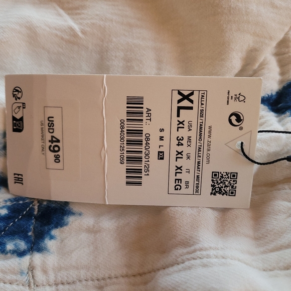 Zara tie-dye draw string shorts Size XL - Picture 4 of 4